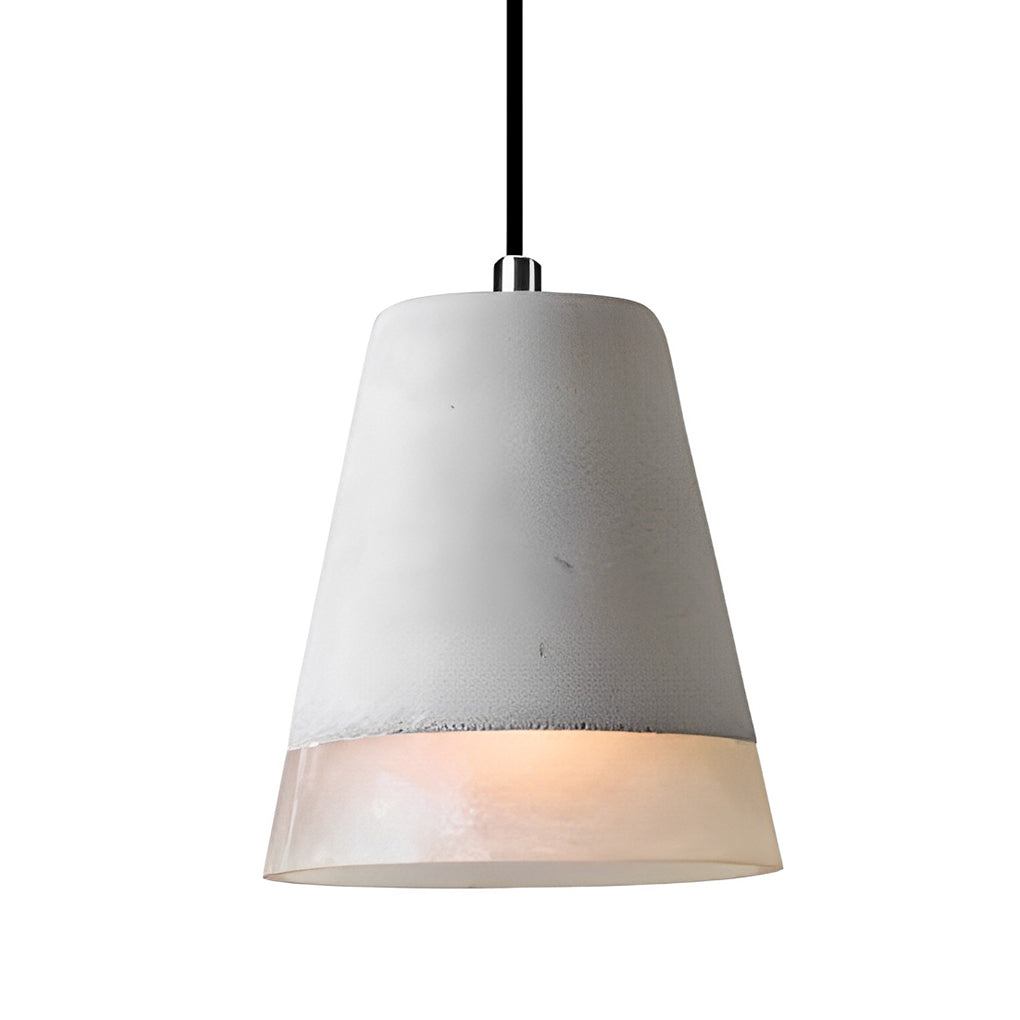 Minimalist Industrial Pendant Light — Resin Cement, Conical / Cylindrical / Drum, E27, 3000K Warm White