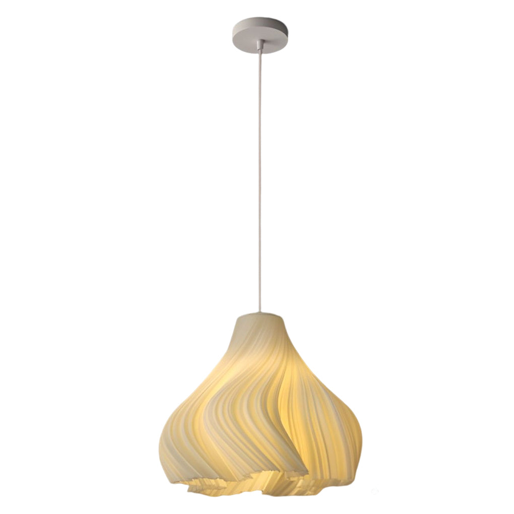 3D-Printed Resin Pendant Light — 16W, 3000K Warm White, Adjustable 78.7" Cord