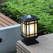Modern Black Solar Fence Post Light — Die-Cast Aluminum, 3-Step Color Dimming, IP Weatherproof