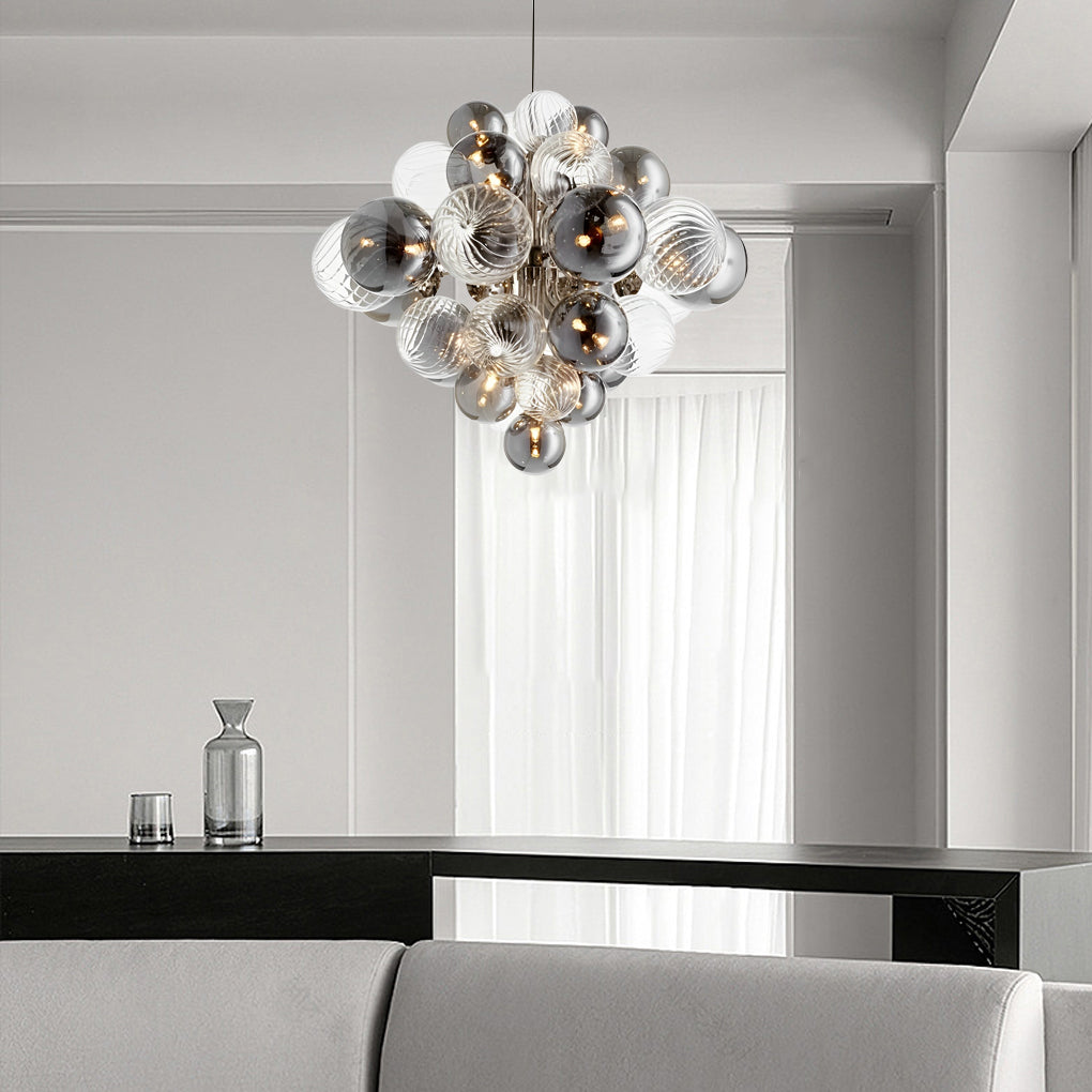 Postmodern Bubble Glass Ball Chandelier — LED, 3000K Warm White, 110–240V, Hardwired