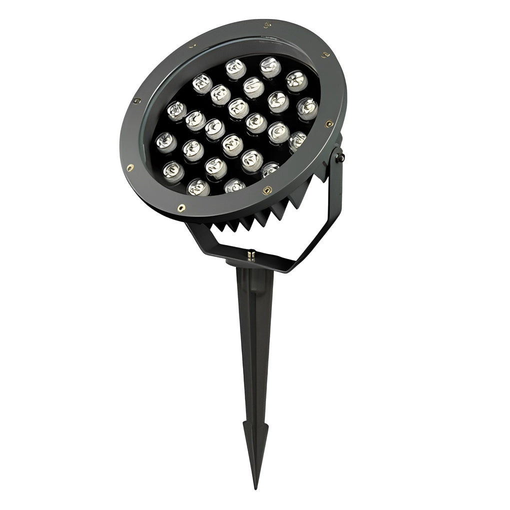 Round Outdoor LED Spotlight — Die-Cast Aluminum, DC 24V, IP65, 9W–24W, 3000K Warm White
