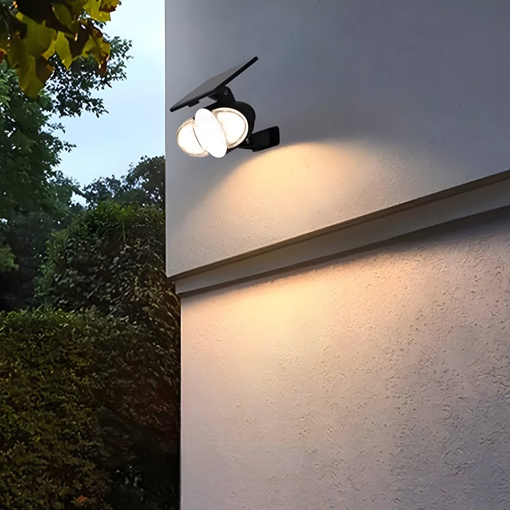 3 head solar motion security light outdoor led wall fixture with motion sensor