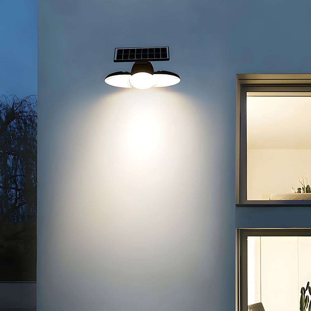 3 head solar motion security light outdoor led wall fixture with motion sensor