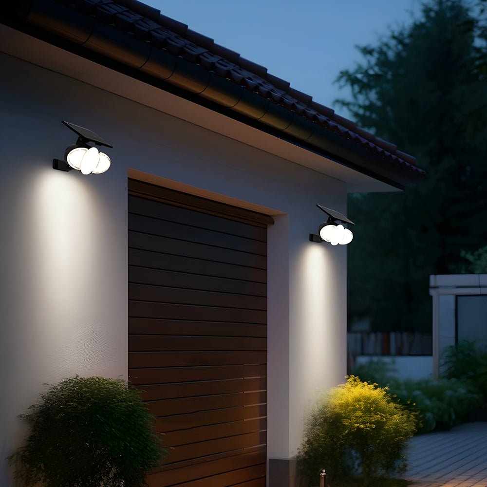 3 head solar motion security light outdoor led wall fixture with motion sensor