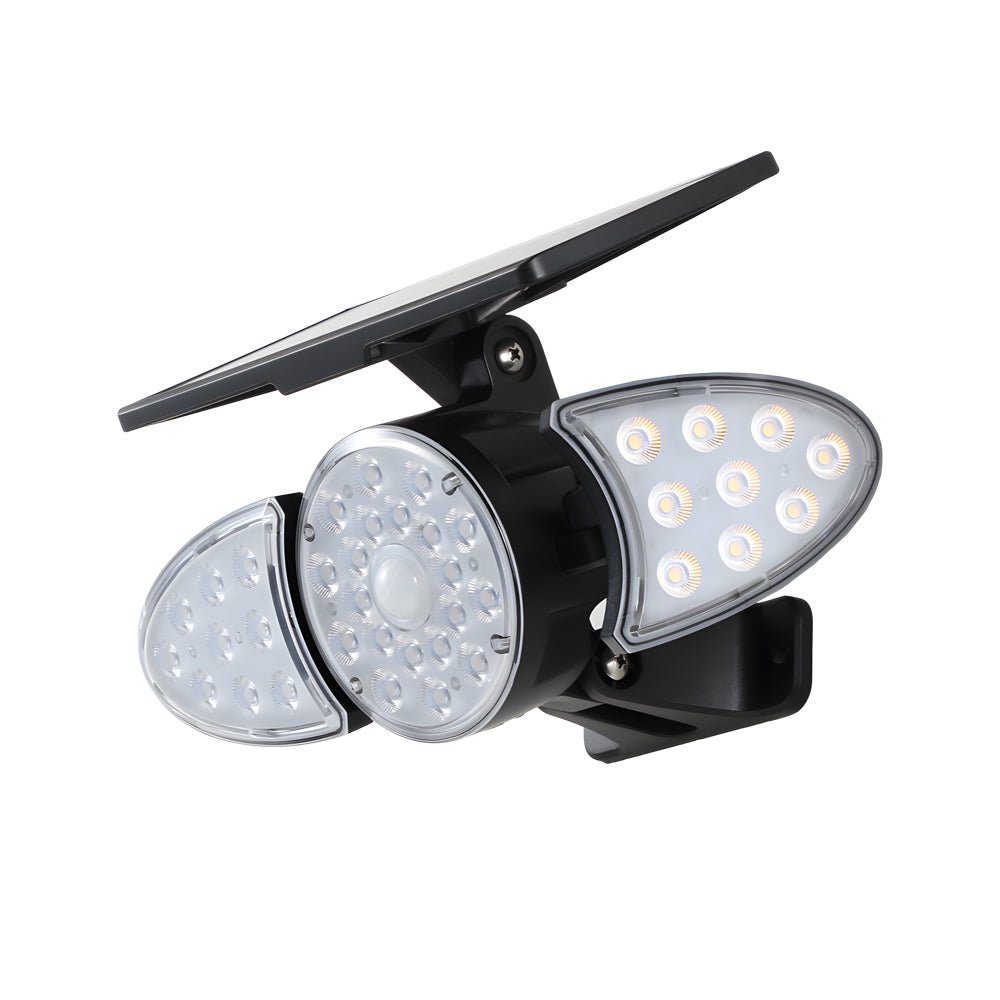 3 head solar motion security light outdoor led wall fixture with motion sensor