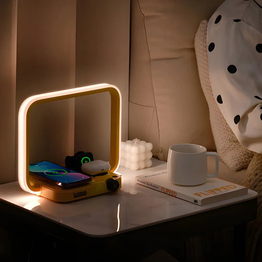3-in-1 LED Bedside Table Lamp with Touch Control, Wireless Charger, and Timer Luxe