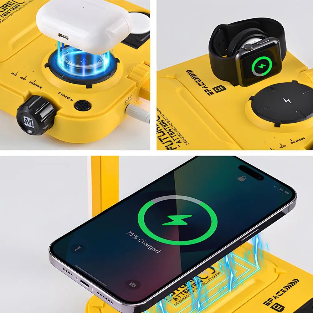 3-in-1 LED Bedside Table Lamp with Touch Control, Wireless Charger, and Timer Luxe