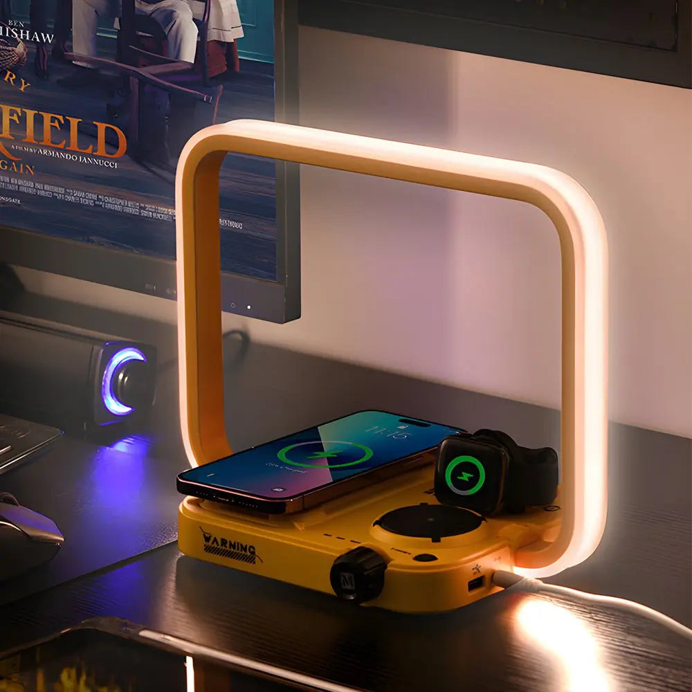 3-in-1 LED Bedside Table Lamp with Touch Control, Wireless Charger, and Timer Luxe