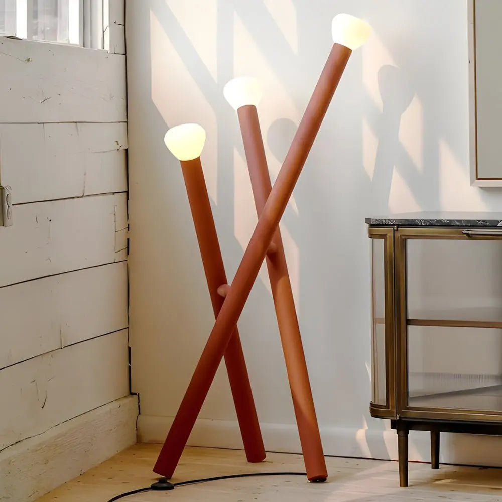 Modern Minimalist 3-Light Stick Floor Lamp Luxe