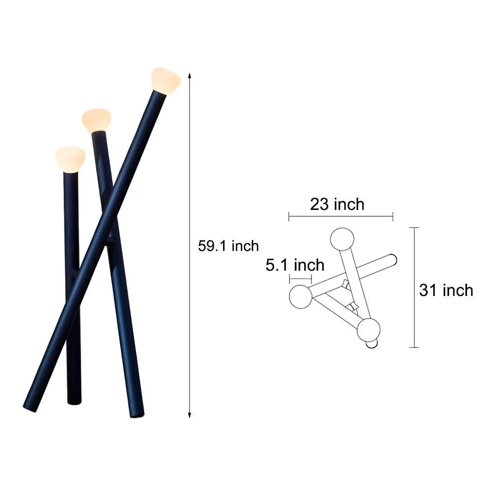 Modern Minimalist 3-Light Stick Floor Lamp Luxe