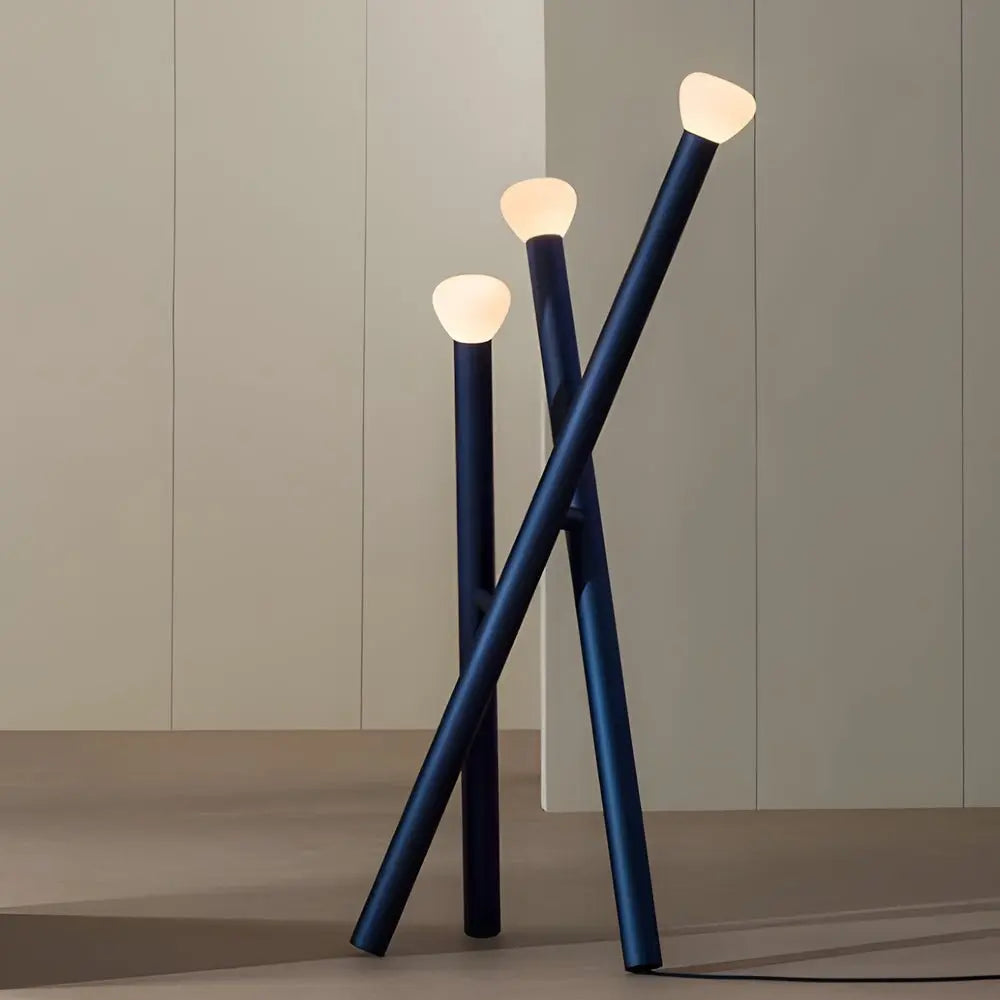 Modern Minimalist 3-Light Stick Floor Lamp Luxe