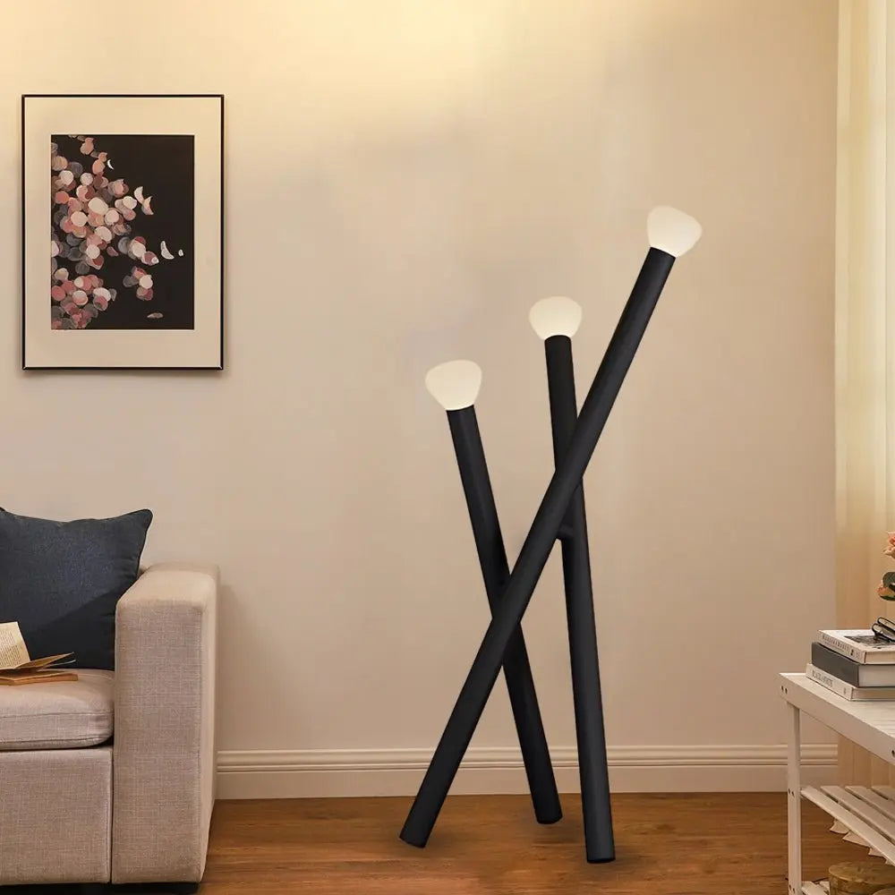 Modern Minimalist 3-Light Stick Floor Lamp Luxe