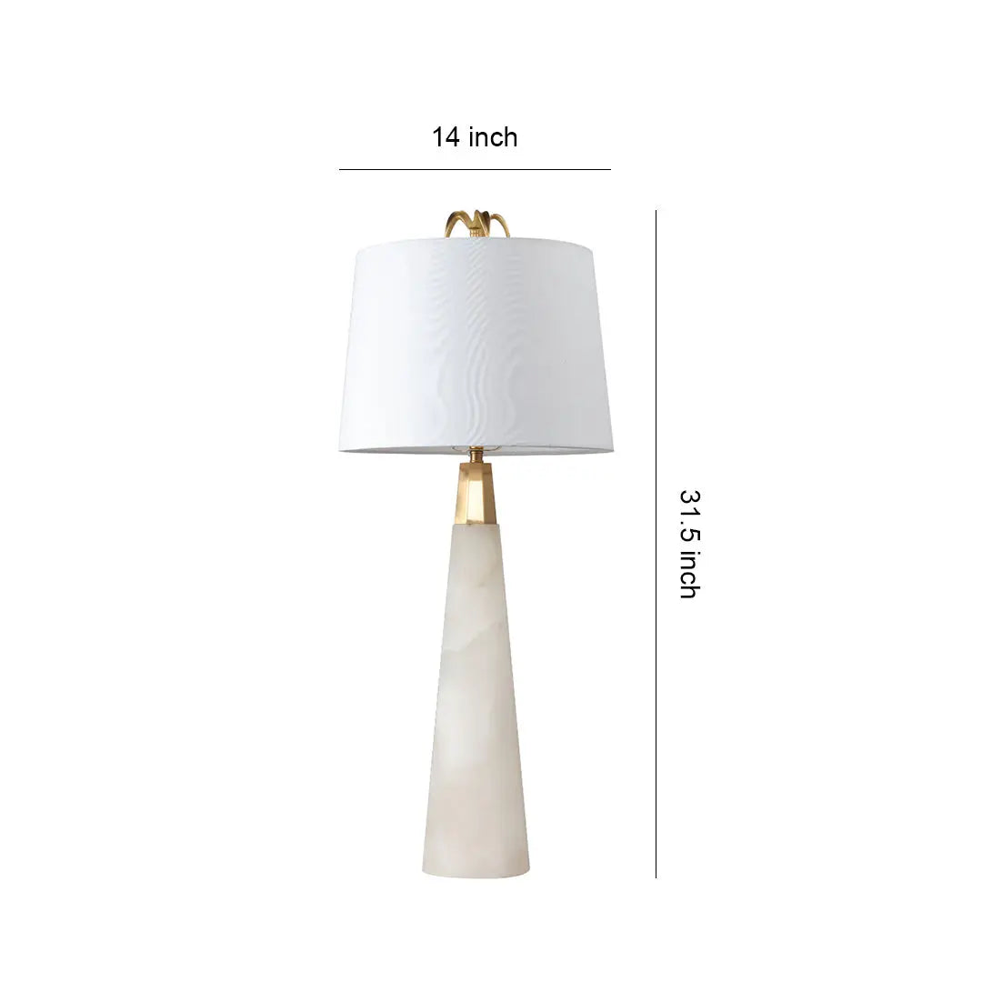 Elegant Nordic Tapered Stone Lamp in White Marble - A Luxurious Table Lamp Luxe