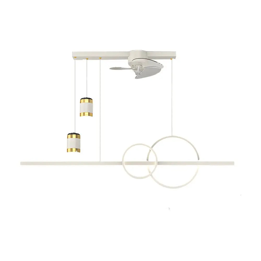 Modern Dining Room Chandelier Ceiling Fans with 3-Step Dimming and Creative Projection Luxe