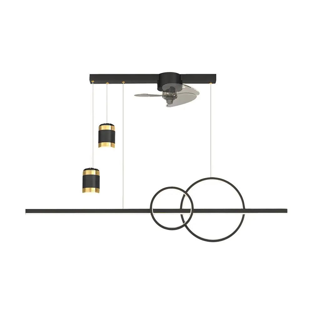 Modern Dining Room Chandelier Ceiling Fans with 3-Step Dimming and Creative Projection Luxe