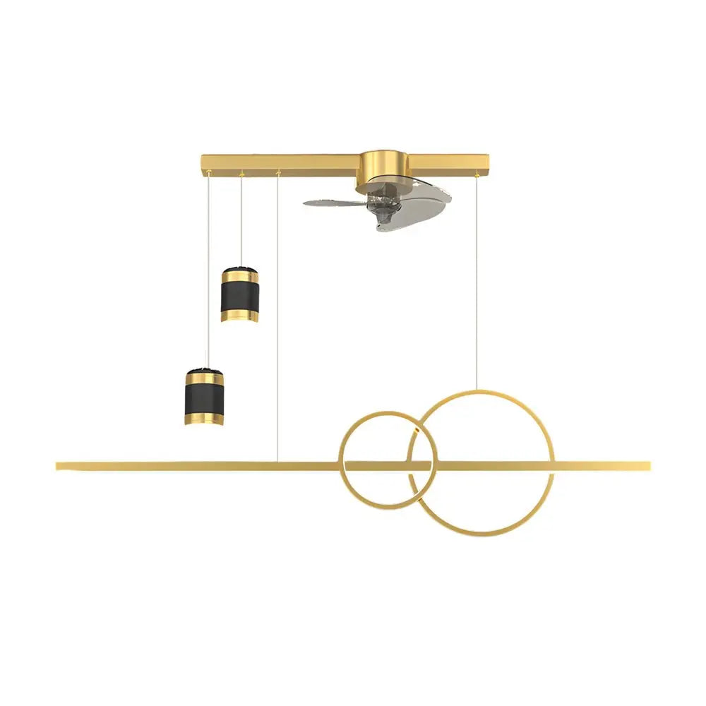 Modern Dining Room Chandelier Ceiling Fans with 3-Step Dimming and Creative Projection Luxe