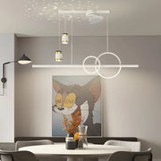 Modern Dining Room Chandelier Ceiling Fans with 3-Step Dimming and Creative Projection Luxe