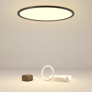 30" Ultra-Thin Round LED Flush Mount — Aluminum & Acrylic, 72W, 2700K–6500K, Remote Control Dimmable