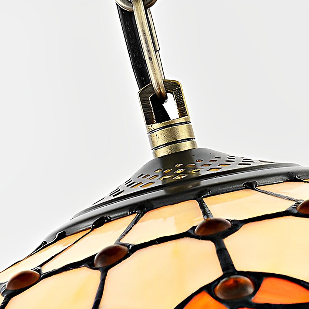 Baroque Mini Pendant Chandelier — Handmade Welded Colorful Glass, E27, 11.8" Diameter