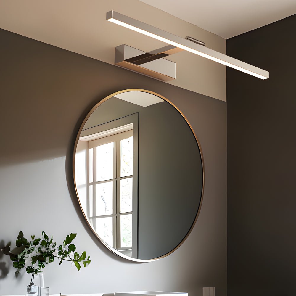 31" Modern Bathroom Vanity Light Bar — Stainless Steel & Acrylic, 16W LED, 180° Adjustable, 3000K/4500K/6000K
