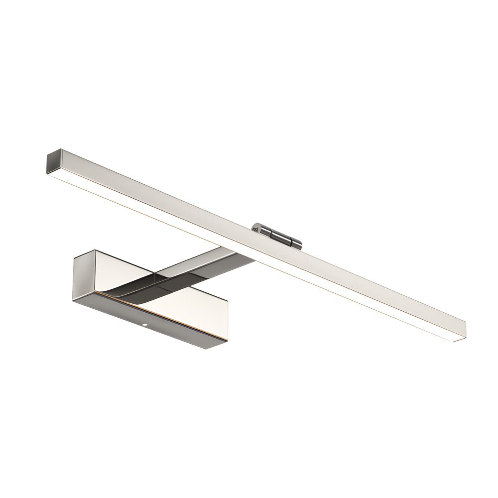 31" Modern Bathroom Vanity Light Bar — Stainless Steel & Acrylic, 16W LED, 180° Adjustable, 3000K/4500K/6000K