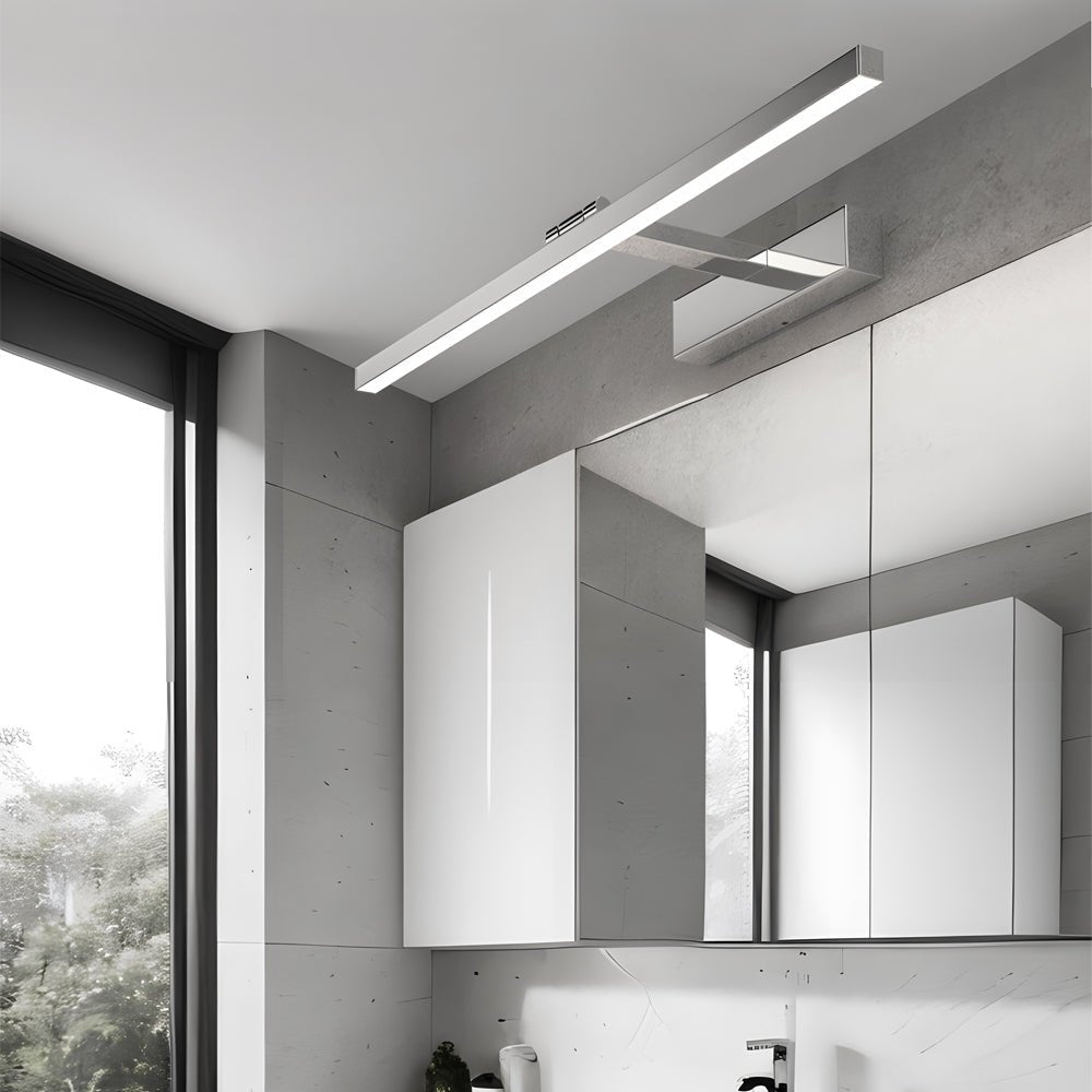 31" Modern Bathroom Vanity Light Bar — Stainless Steel & Acrylic, 16W LED, 180° Adjustable, 3000K/4500K/6000K