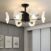 31-Inch Black Round Acrylic Ceiling Fan with Light, Remote, and 3 Blades Luxe
