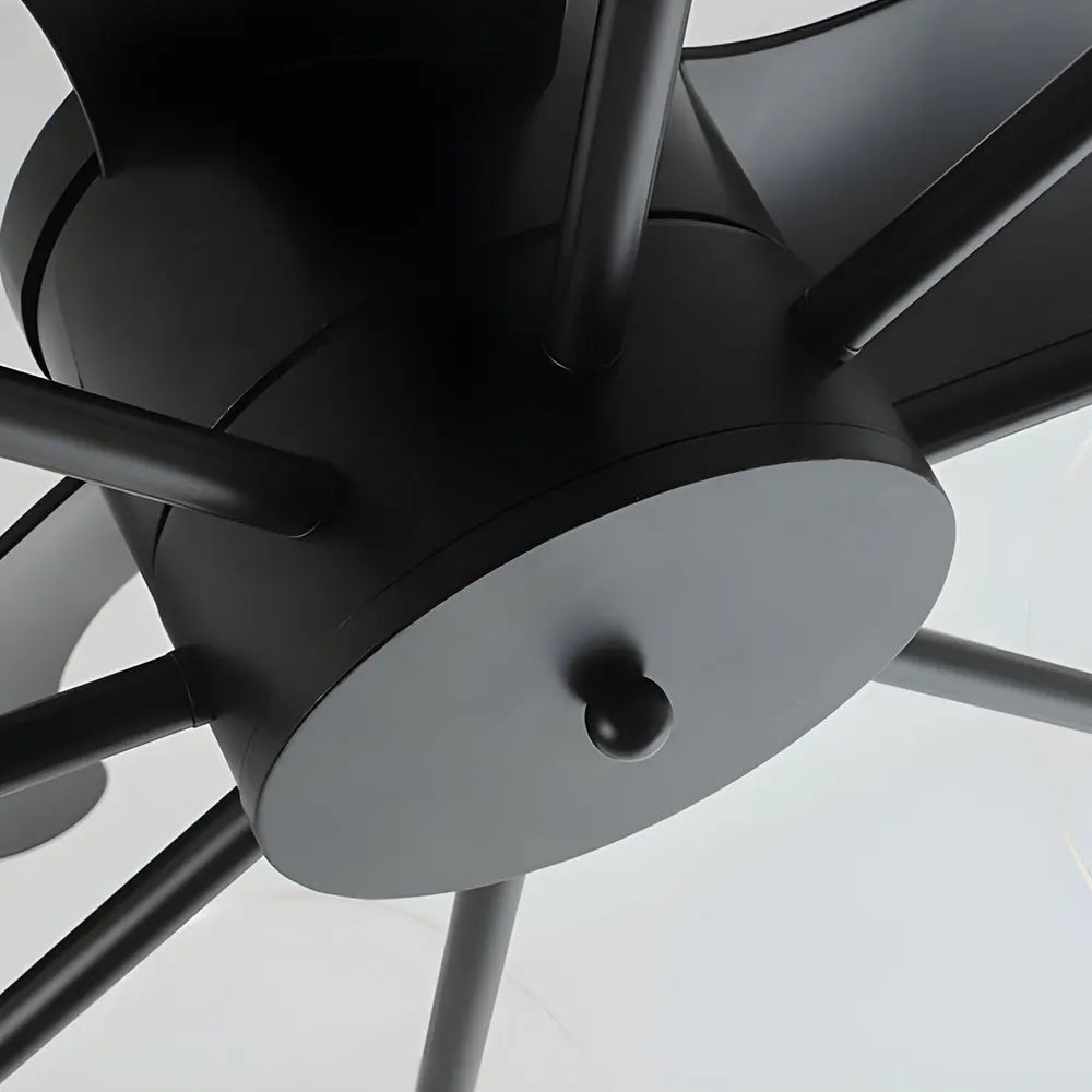 31-Inch Black Round Acrylic Ceiling Fan with Light, Remote, and 3 Blades Luxe