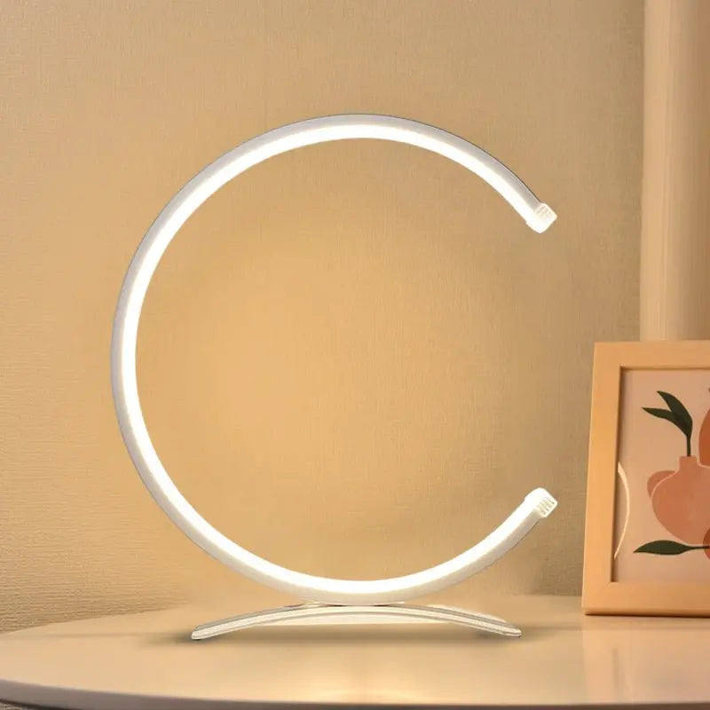 Modern Accent Table Lamp with Touch LED - 3/4 Circle Design Luxe