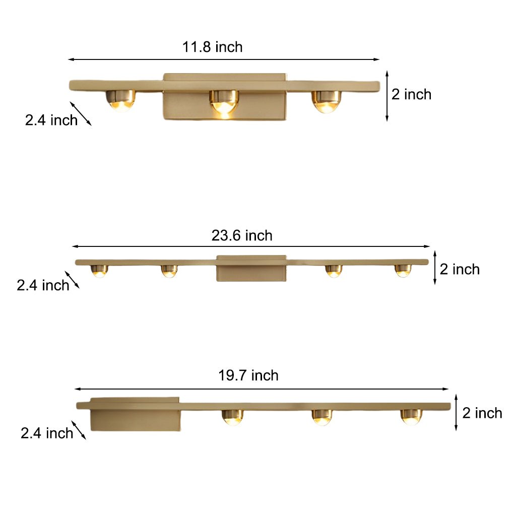 Linear LED Wall Washer Sconce — Copper and Glass, 3/4-Light, 9W/12W, 3000K Warm White