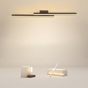 35" Modern Rectangular LED Flush-Mount Ceiling Light — Aluminum & Acrylic, Black, 30W, 3000K / 6000K