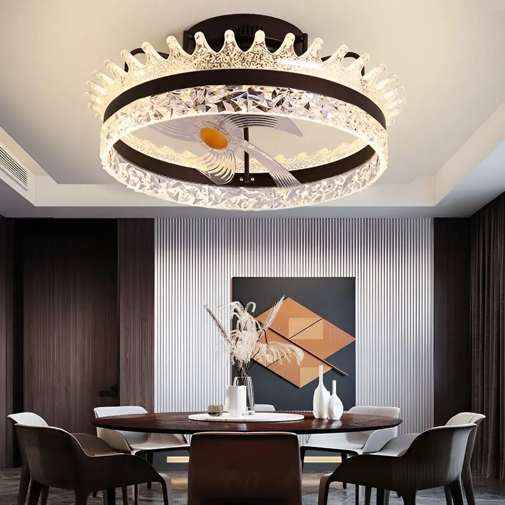 360° Rotating Dimmable LED Ceiling Fan Light with Remote Control - Silent Operation Luxe