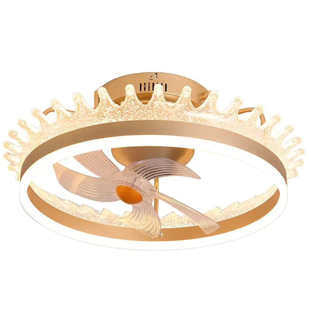 360° Rotating Dimmable LED Ceiling Fan Light with Remote Control - Silent Operation Luxe