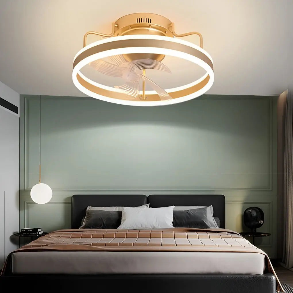 360° Rotating Dimmable LED Ceiling Fan Light with Remote Control - Silent Operation Luxe
