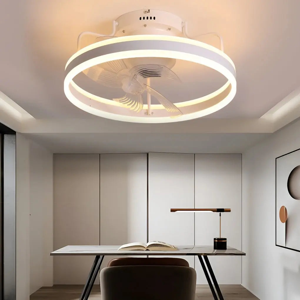 360° Rotating Dimmable LED Ceiling Fan Light with Remote Control - Silent Operation Luxe