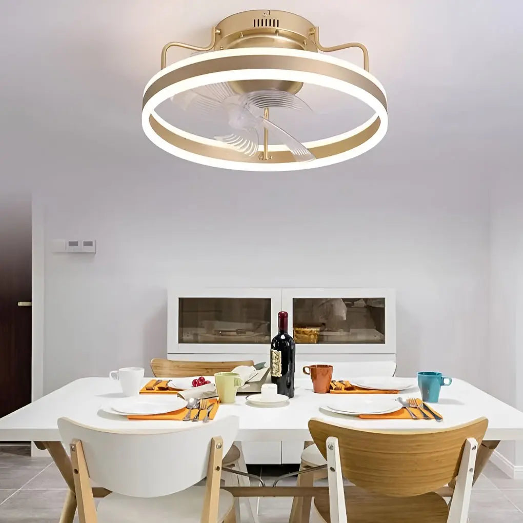 360° Rotating Dimmable LED Ceiling Fan Light with Remote Control - Silent Operation Luxe