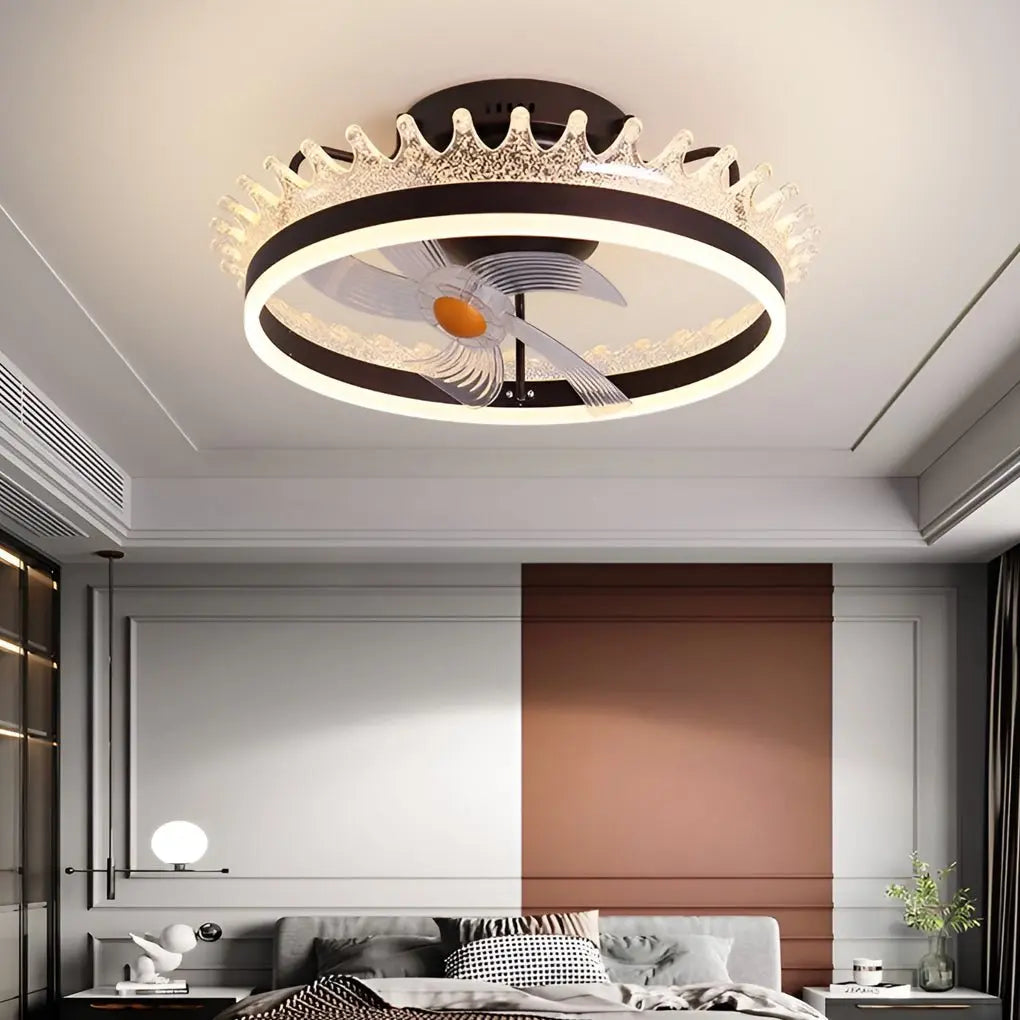 360° Rotating Dimmable LED Ceiling Fan Light with Remote Control - Silent Operation Luxe
