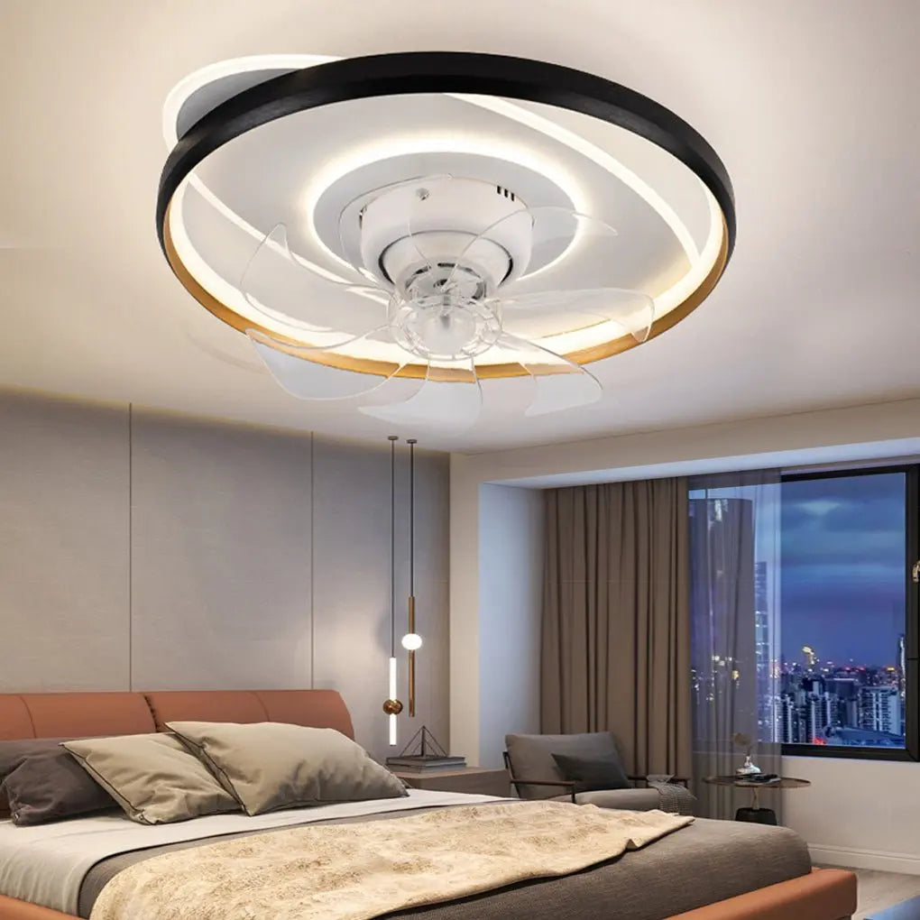 LED Ceiling Fan Lamp with 360° Rotation, Dimmable Feature, and Remote Control Luxe