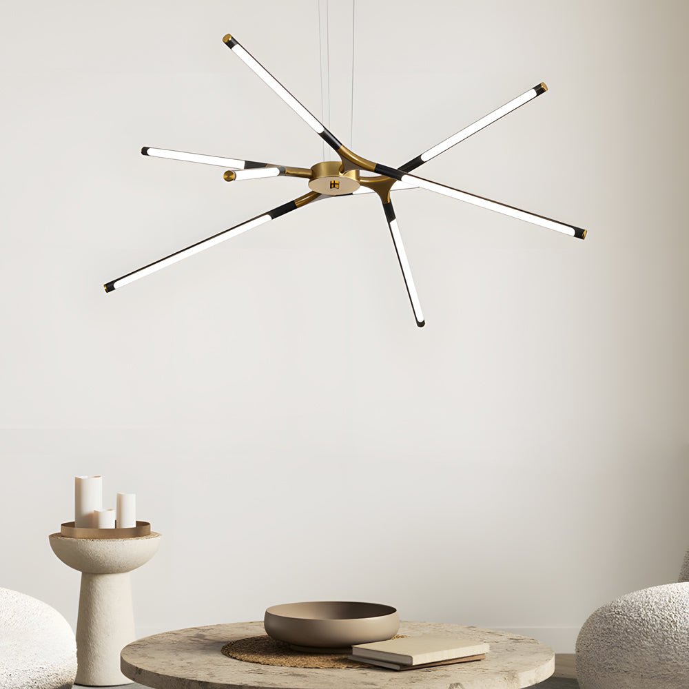 Linear Sputnik Chandelier — Aluminum, 3- or 8-Light, Dimmable, Remote Control, 3000K–6000K