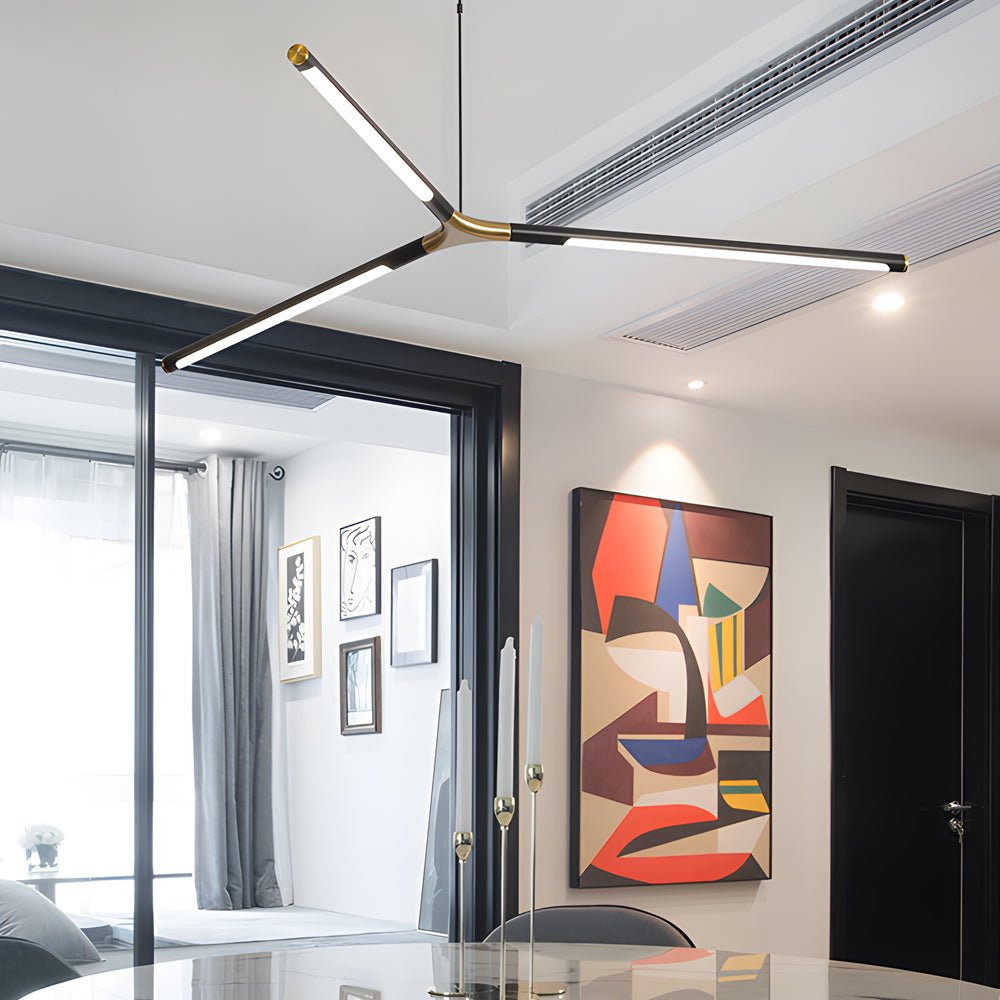 Linear Sputnik Chandelier — Aluminum, 3- or 8-Light, Dimmable, Remote Control, 3000K–6000K
