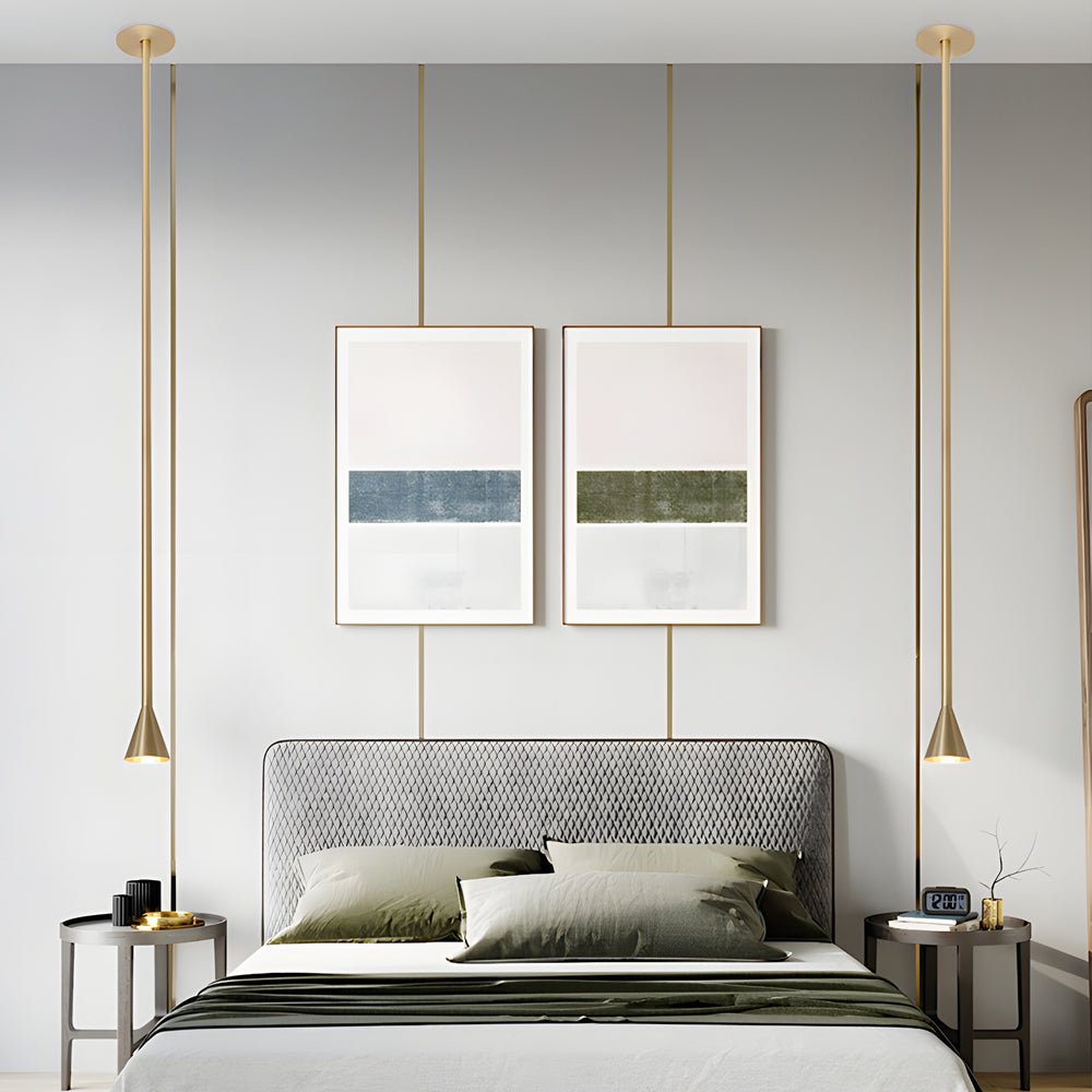 3937 modern vertical metallic tube cone pendant light