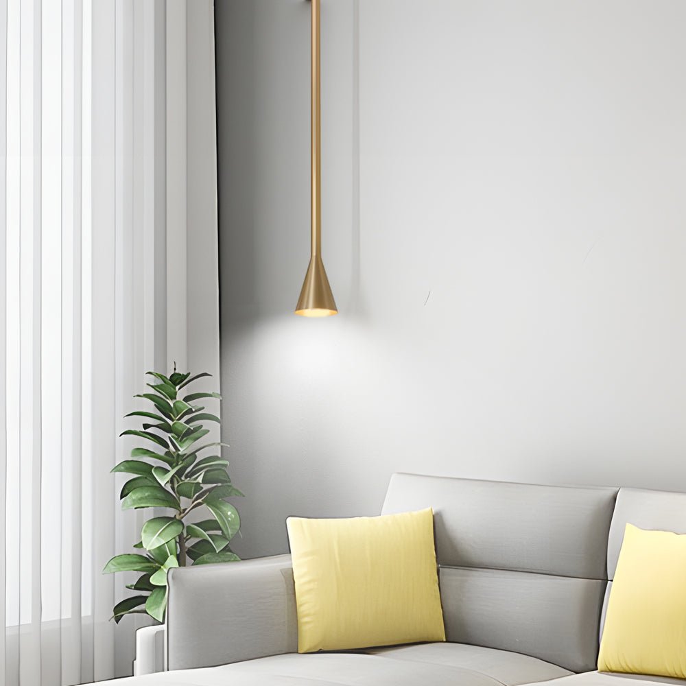 3937 modern vertical metallic tube cone pendant light