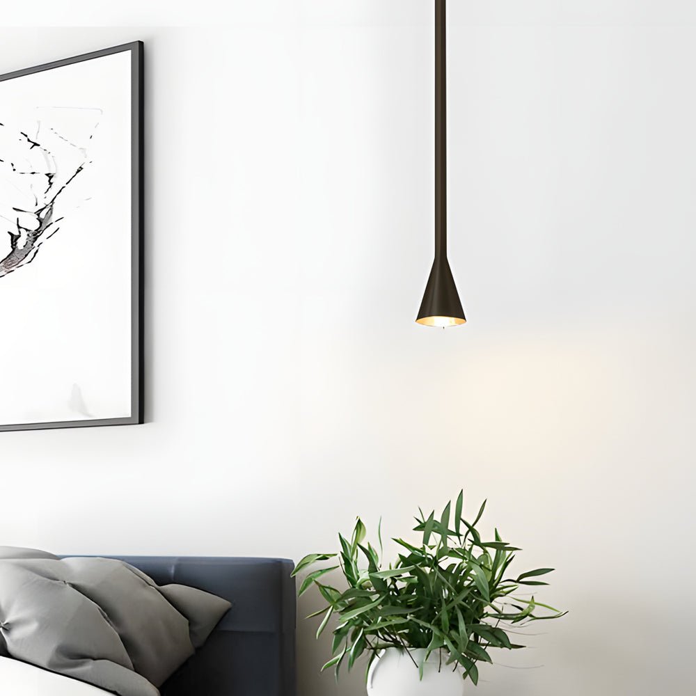 3937 modern vertical metallic tube cone pendant light