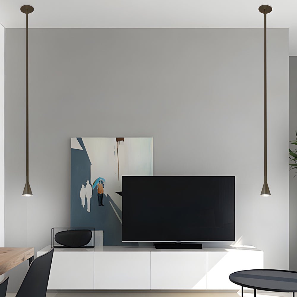 3937 modern vertical metallic tube cone pendant light