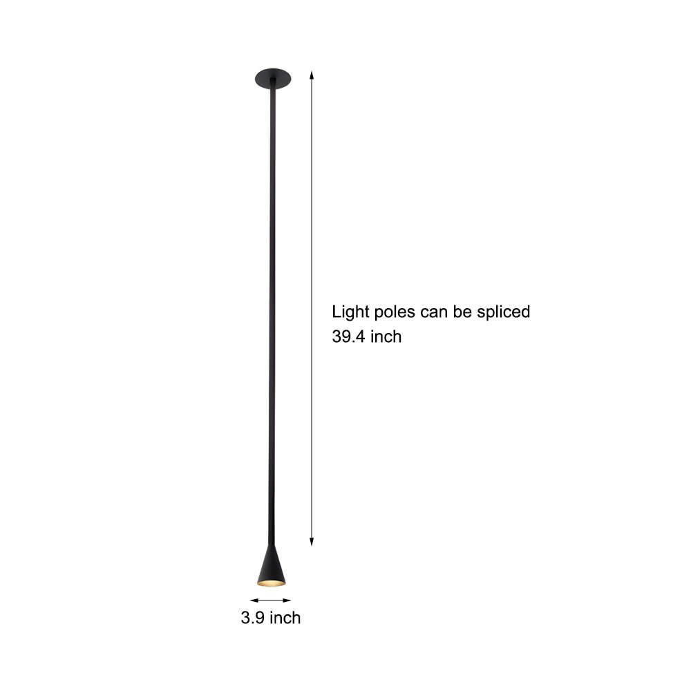 3937 modern vertical metallic tube cone pendant light