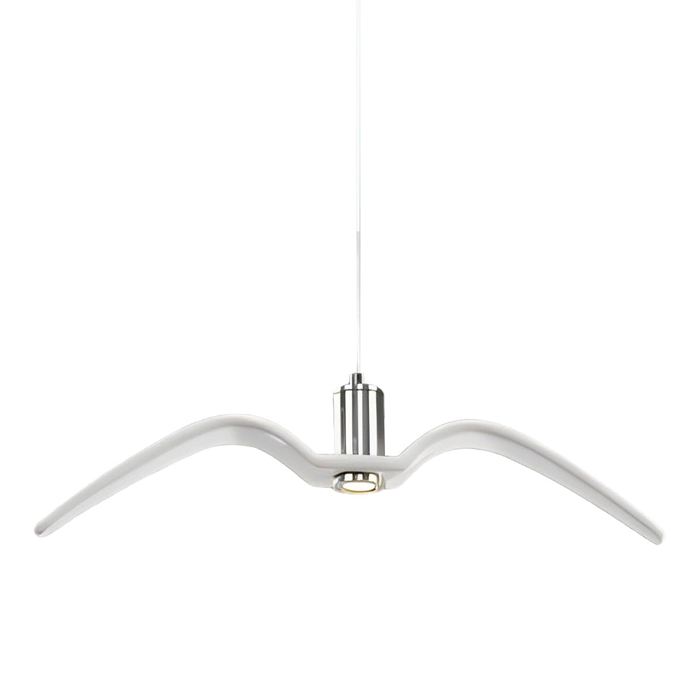 Seagull LED Chandelier — Ceramic and Chrome, Modern, Warm White 3000K