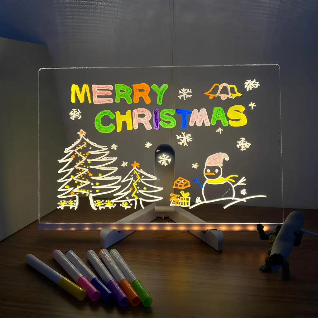 Colorful Writable LED Acrylic Message Board Table Lamp Luxe
