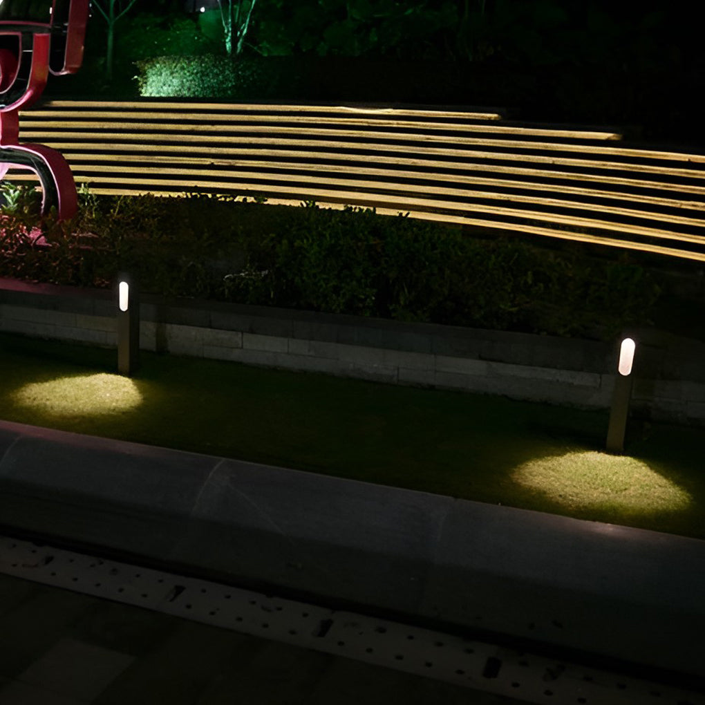 Contemporary Rectangular Bollard Path Light — Black Aluminum, 7W COB LED, 3000K, IP65, 24" Height