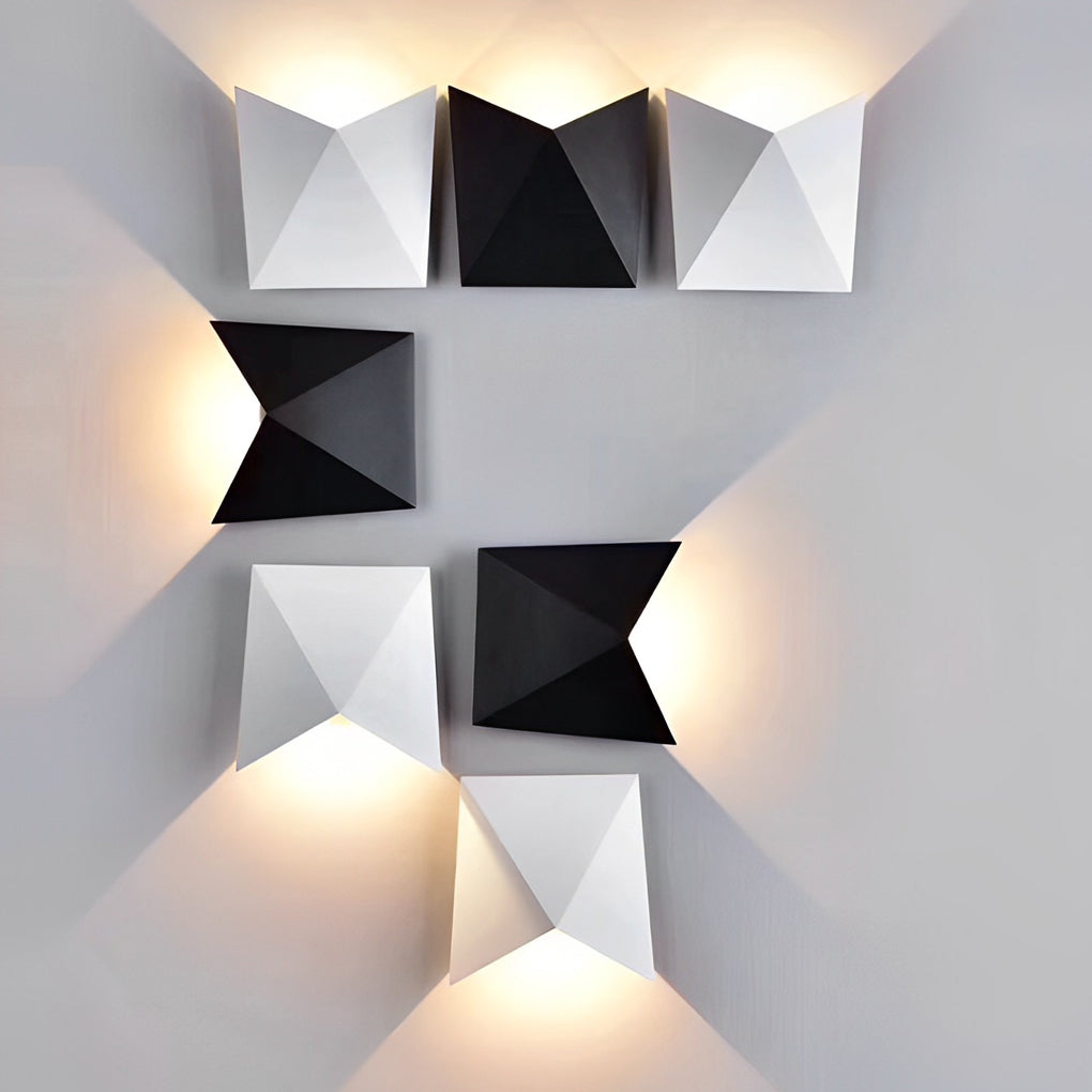 Geometric Down-Light Wall Sconce — Aluminum, 5W COB LED, Waterproof, Black or White