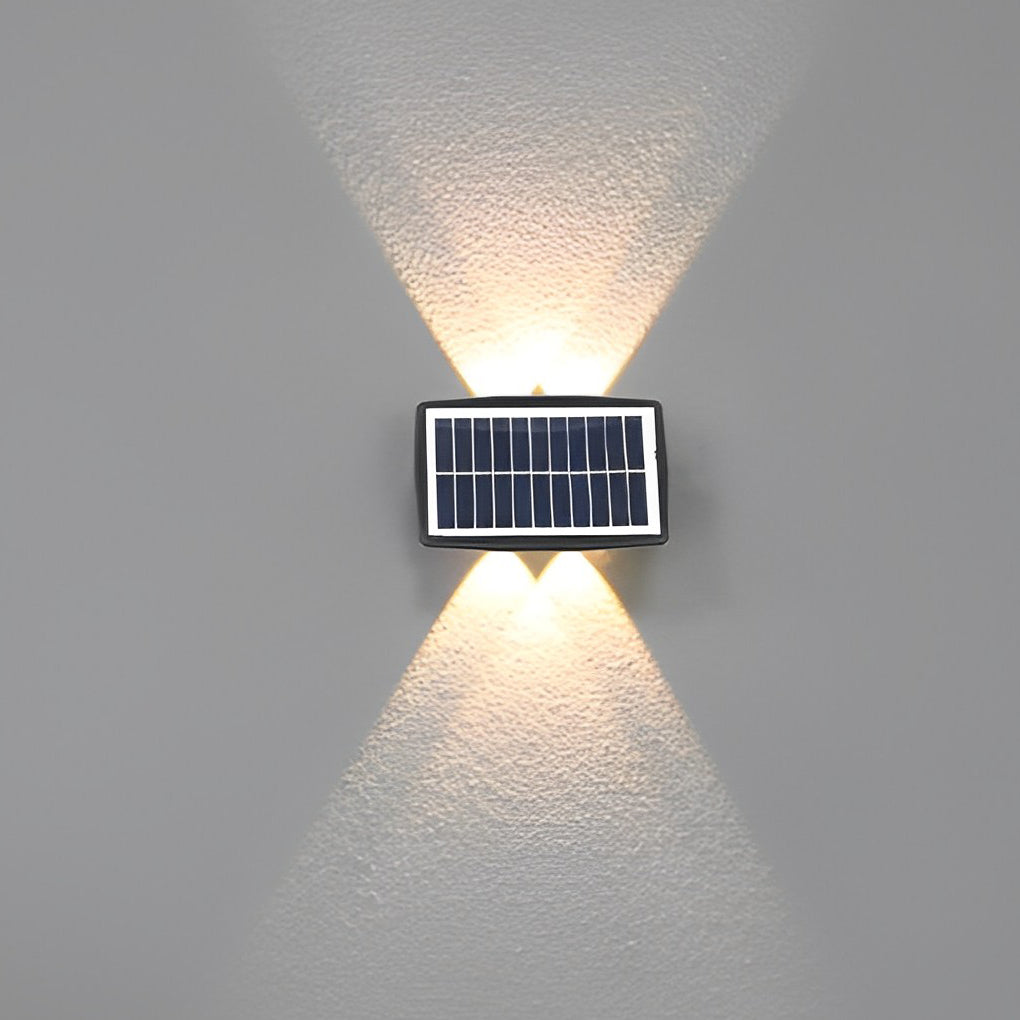 Modern Rectangular Up/Down Outdoor Wall Sconce — Black ABS, LED, IP65 Weatherproof, 4-Light or 6-Light